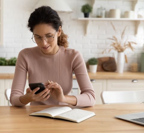 Woman booking appointment